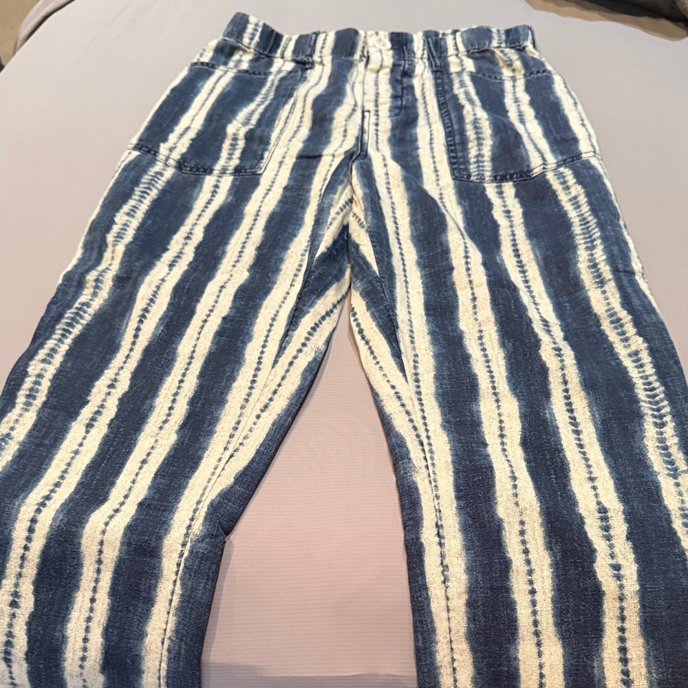 Blue and White Striped Pants